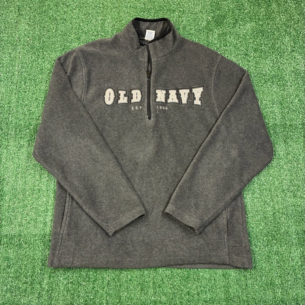 Y2K‎ Old Navy Embroidered Quarter Zip Pullover Fleece Sweatshirt